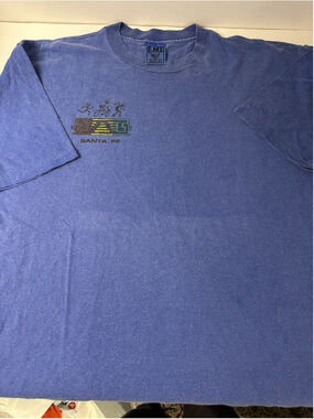 Vintage Lifes Short Play Hard Santa Fe T Shirt Mens XL Blue Southwestern Outdoor